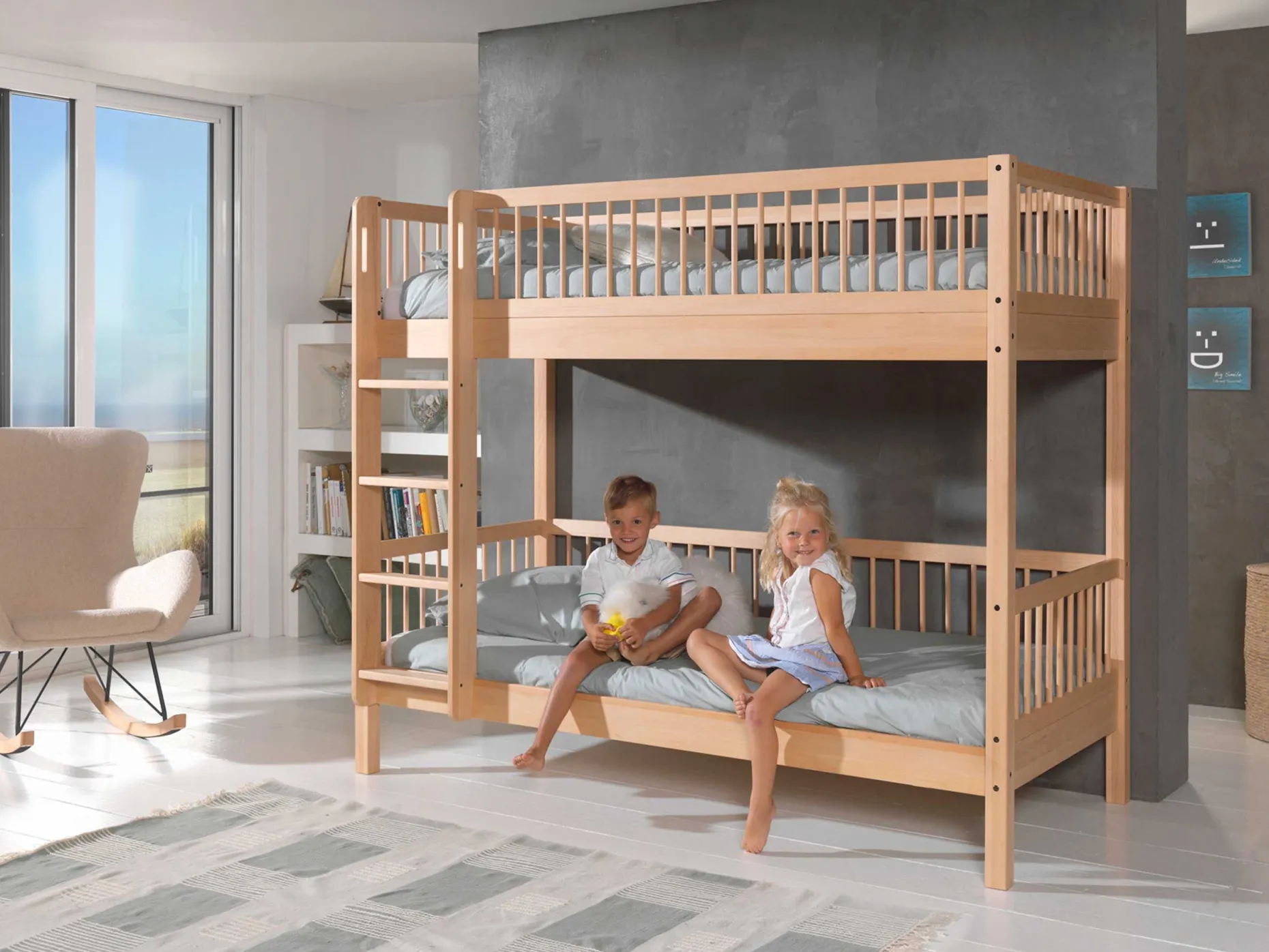 Etagenbett Forrest 90x200cm - Massivholz Buche