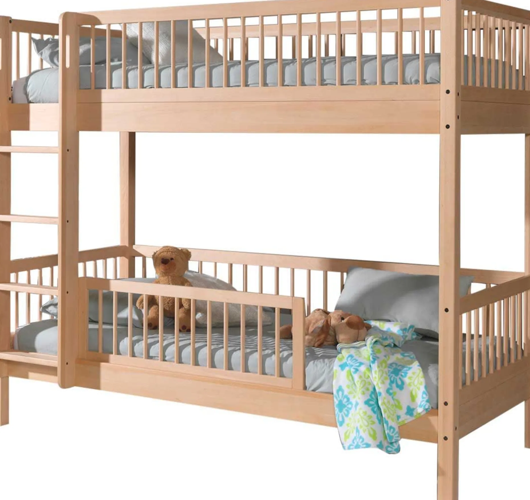 Etagenbett Forrest 90x200cm mit Bettgitter - Buche