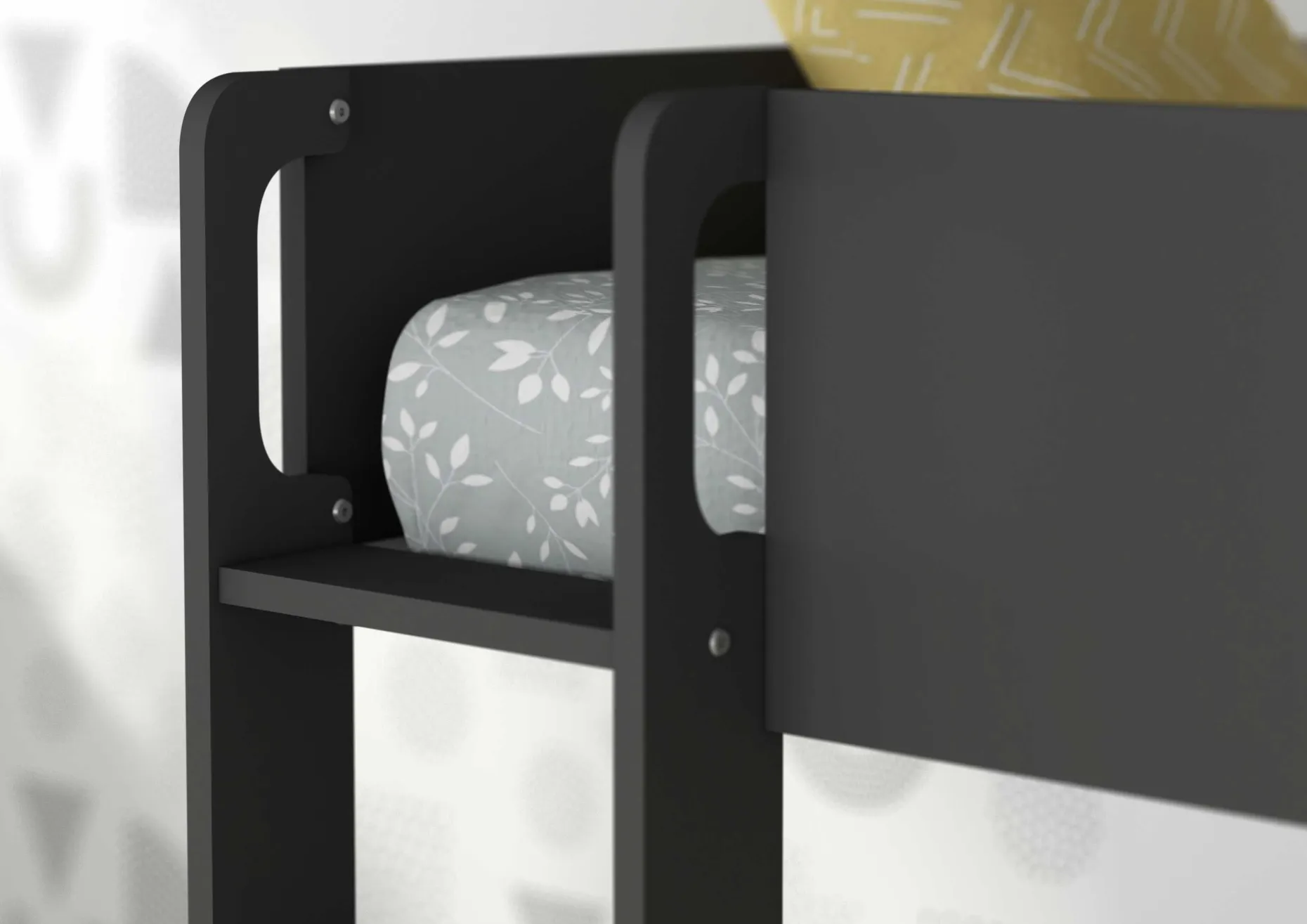 Etagenbett Jip mit Schrank & Schubladen - 90x190cm - Eiche/weiß/grau