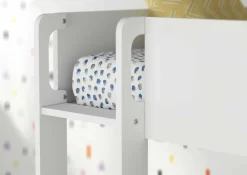 Etagenbett Jip mit Schrank & Schubladen - 90x190cm - Eiche/weiß/weiß