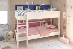 Etagenbett Leo inkl. Matratzenauflagen - Blau / Rosa