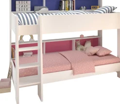 Etagenbett Leo inkl. Matratzenauflagen - Blau / Rosa