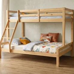 Etagenbett Sven - 90x200 & 140x200cm - 3 Personen – massives Kiefernholz