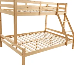 Etagenbett Sven - 90x200 & 140x200cm - 3 Personen – massives Kiefernholz