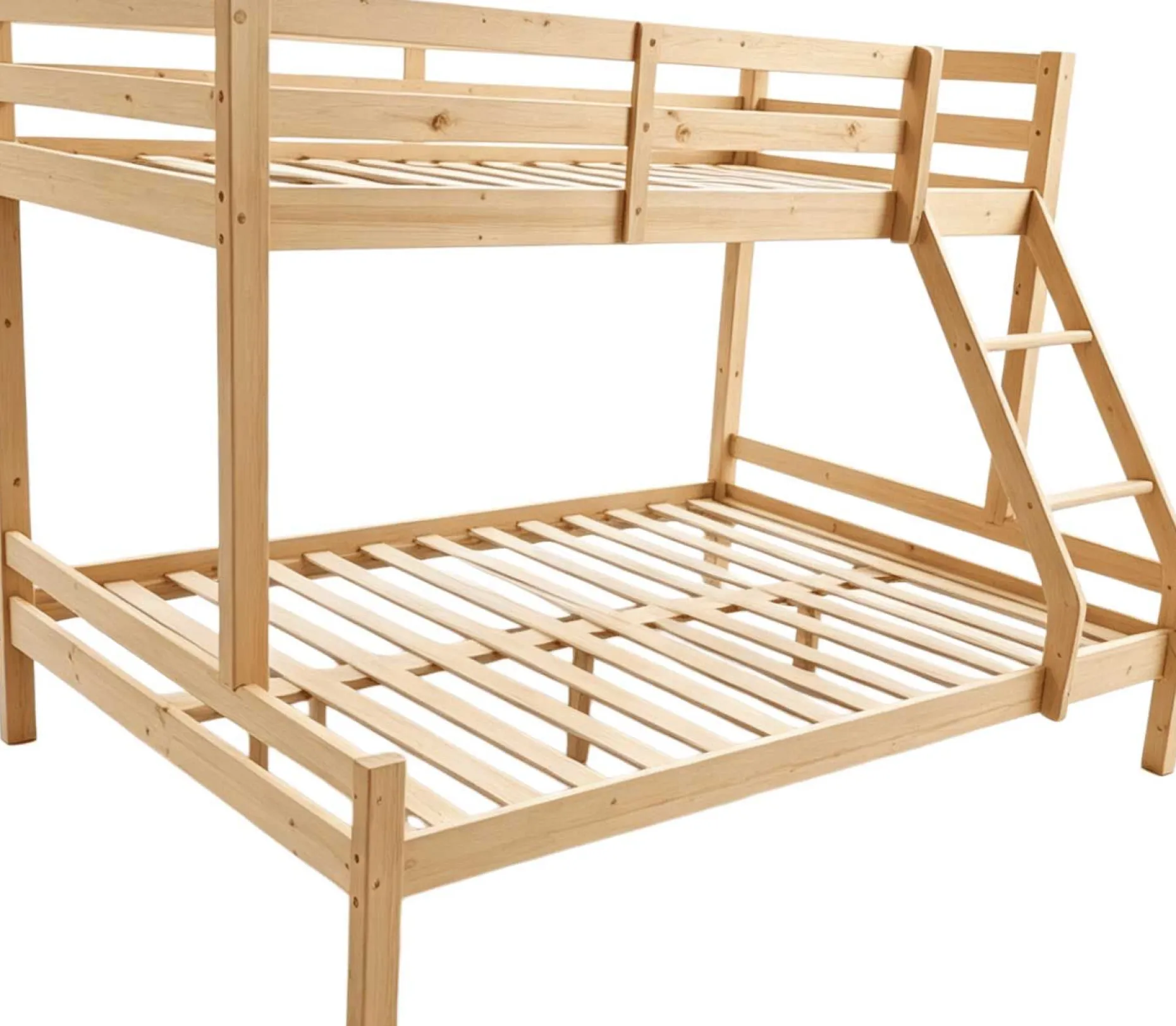 Etagenbett Sven - 90x200 & 140x200cm - 3 Personen – massives Kiefernholz