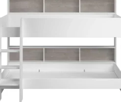 Etagenbett Taylor 90x200 - mit Stauraum - weiß /grau