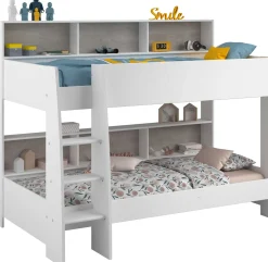 Etagenbett Taylor 90x200 - mit Stauraum - weiß /grau