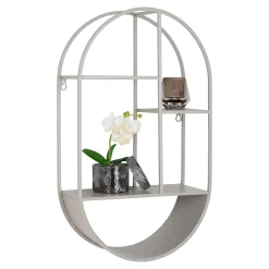 Feira Ovales Wandregal aus grauem Stahl 35x15x60 cm