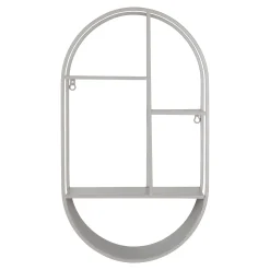 Feira Ovales Wandregal aus grauem Stahl 35x15x60 cm