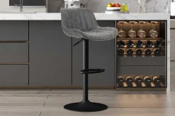 Rousseau Fenna" er PU Barhocker | Metallbeine | 84-105 x 48 x 49.5cm