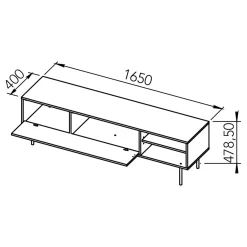 Fernsehschrank Watt 165cm - Walnuss/Grau