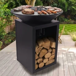 Sens-Line Feuerschale Evelyn mit Grill - 80x80x92 cm -