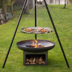 Redfire Feuerschale mit Holzlager Uma 80cm Stahl -