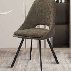Rousseau Filou' Bouclé dunkel Stuhl | dunkel PU-Polsterung - 85x48x56cm