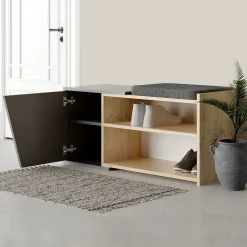Fiona SC Schuhschrank | 100% MELAMIN | Eiche, Anthrazit