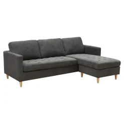 House Nordic Firenze Dunkeles Sofa mit Naturholzbeinen