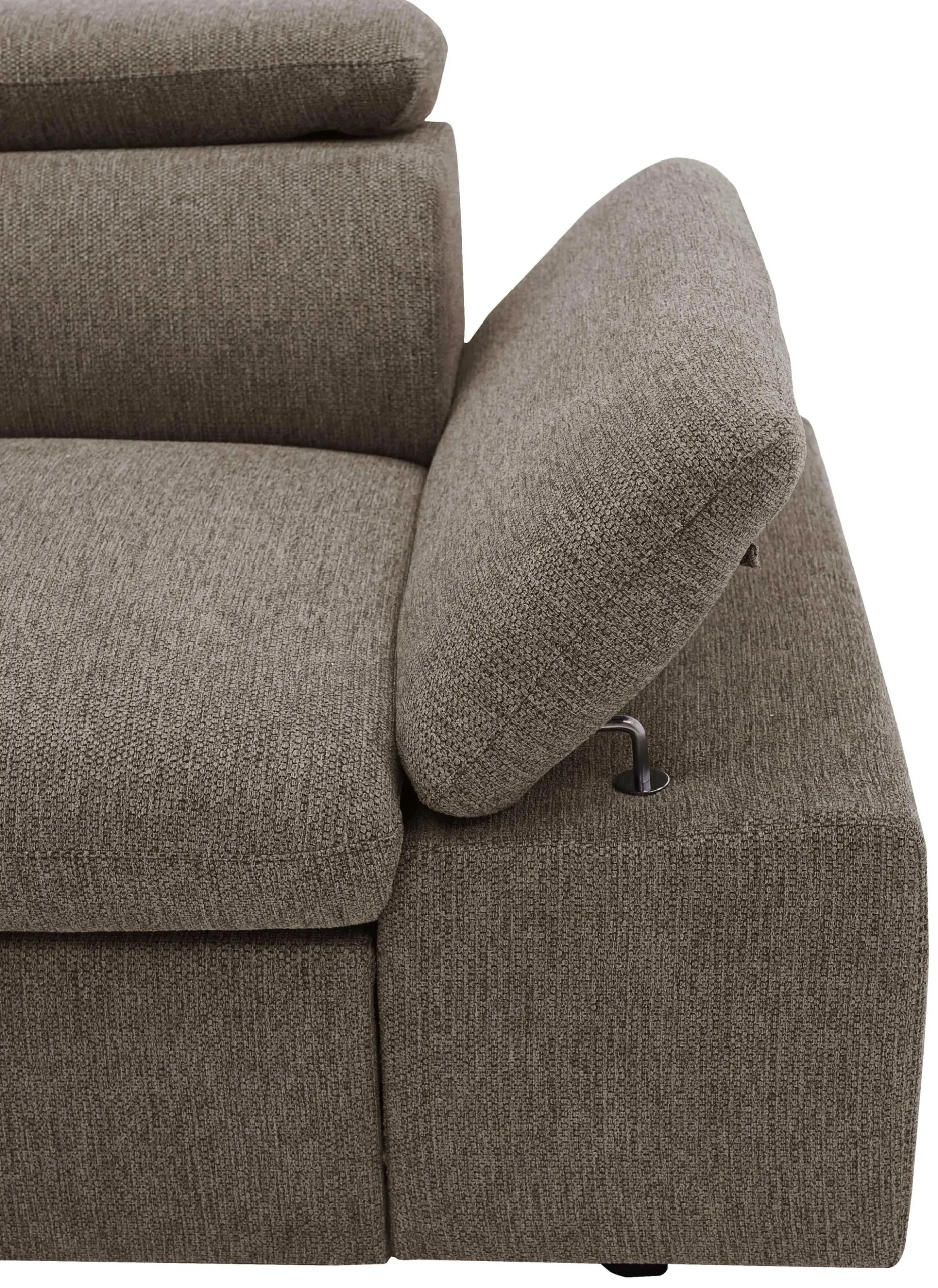PGS Firenze Ecksofa links - mit Bettfunktion - kastaniener Stoff