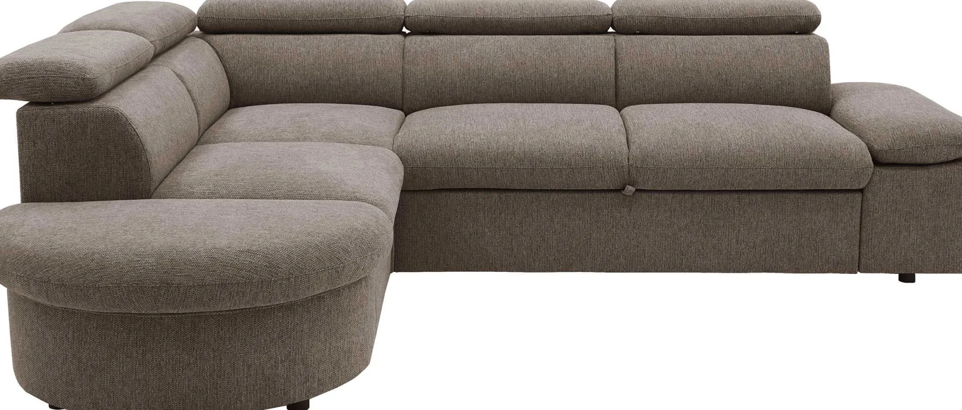 PGS Firenze Ecksofa links - mit Bettfunktion - kastaniener Stoff