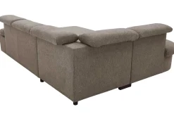 PGS Firenze Ecksofa links - mit Bettfunktion - kastaniener Stoff