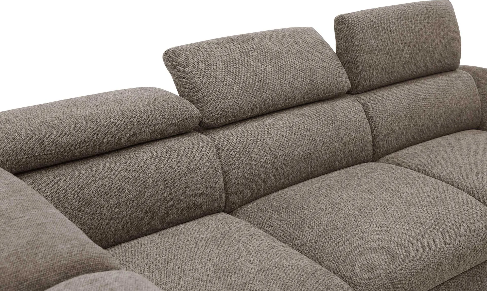 PGS Firenze Ecksofa links - mit Bettfunktion - kastaniener Stoff