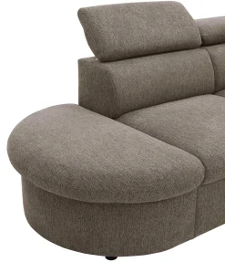 PGS Firenze Ecksofa links - mit Bettfunktion - kastaniener Stoff