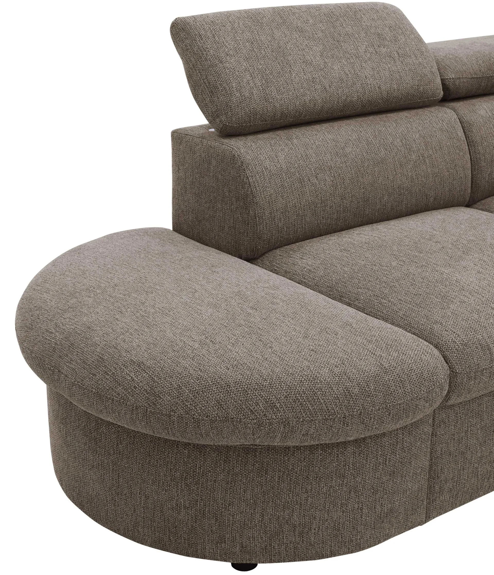 PGS Firenze Ecksofa links - mit Bettfunktion - kastaniener Stoff
