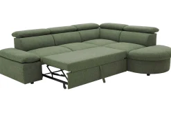 PGS Firenze Ecksofa rechts - mit Bettfunktion - Stoff oliv