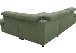 PGS Firenze Ecksofa rechts - mit Bettfunktion - Stoff oliv