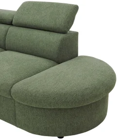 PGS Firenze Ecksofa rechts - mit Bettfunktion - Stoff oliv