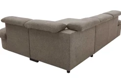 PGS Firenze Ecksofa rechts - mit Bettfunktion - kastaniener Stoff
