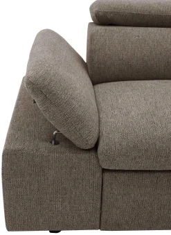 PGS Firenze Ecksofa rechts - mit Bettfunktion - kastaniener Stoff
