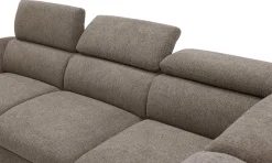 PGS Firenze Ecksofa rechts - mit Bettfunktion - kastaniener Stoff
