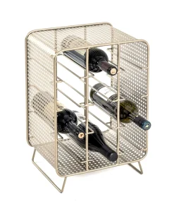 Flaschenhalter | 30 x 24 x 46 cm | Gold / Metall