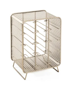 Flaschenhalter | 30 x 24 x 46 cm | Gold / Metall