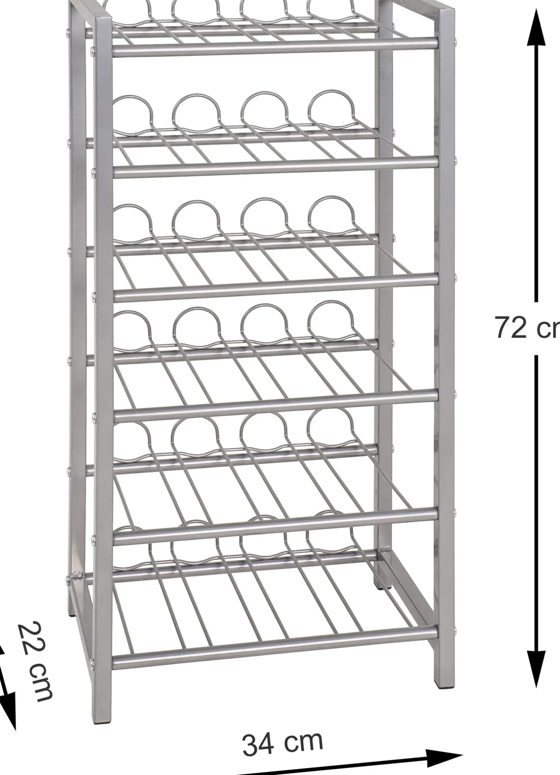 Flaschenhalter | 34 x 22 x 72 cm | Grau / Metall
