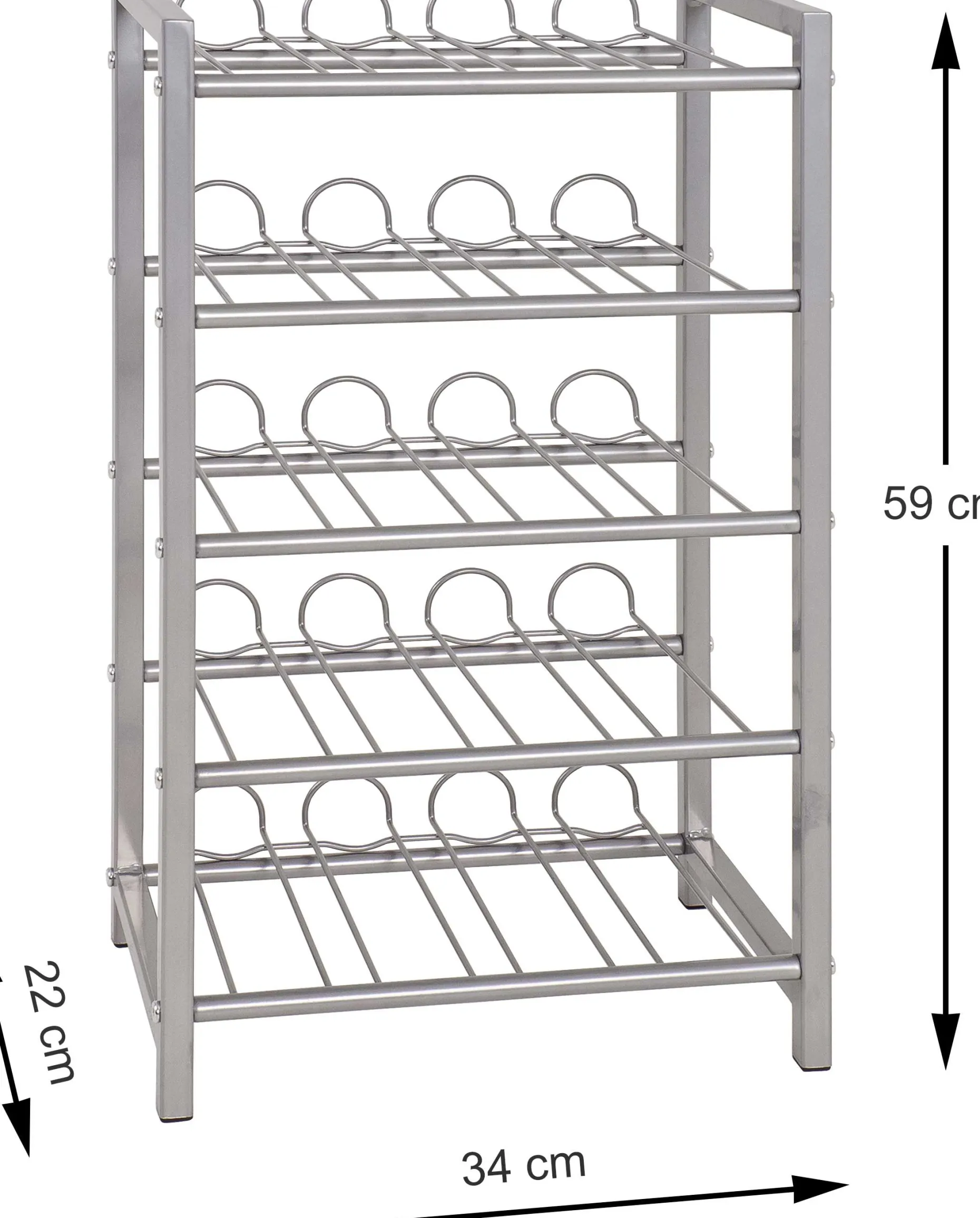 Flaschenhalter | 34 x 22 x 59 cm | Grau / Metall