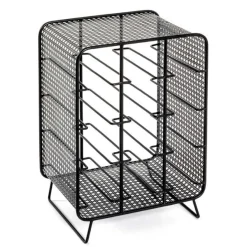 Flaschenhalter | 30 x 24 x 46 cm | Schwarz / Metall