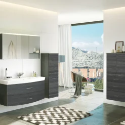 Held FlorentBadezimmer : Spiegelschrank, Waschtischschrank, Säulenschrank, Ablageschrank - Eiche
