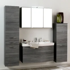 Held FlorentBadezimmer : 2x Säulenschrank, Spiegelschrank, Waschtischschrank - Eiche