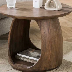 Emob Flow Solid M Beistelltisch: Acacia Glaze Brown