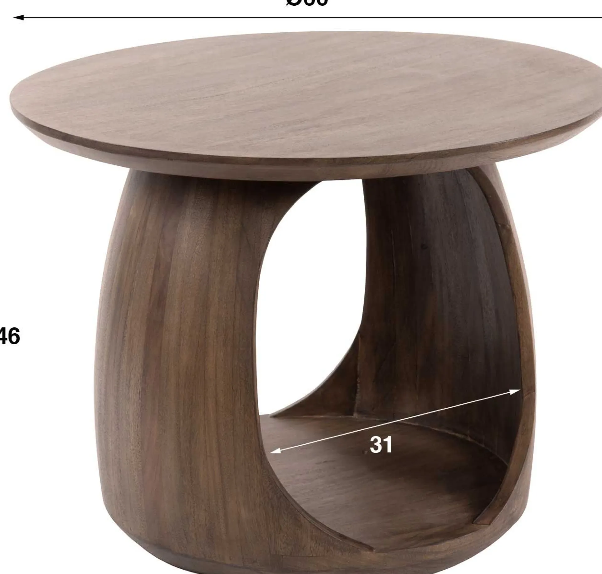 Emob Flow Solid M Beistelltisch: Acacia Glaze Brown