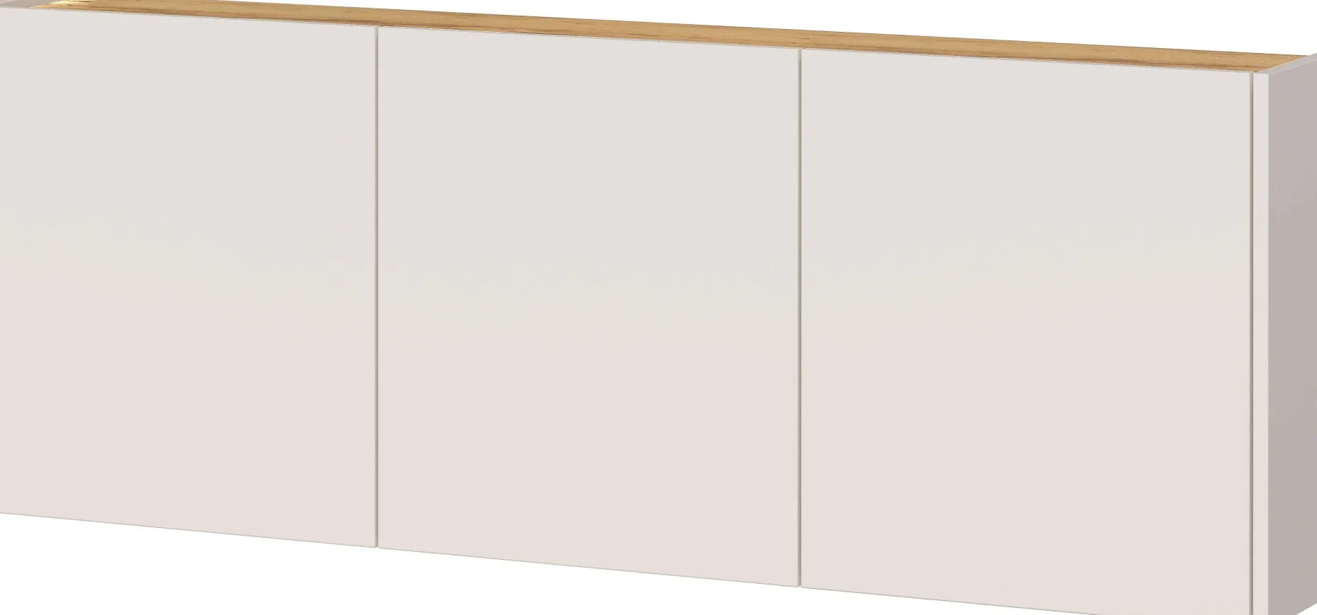 Flurschrank Lydia - 138x25x52cm - 3 Türen - Kaschmir/Eiche Dekor