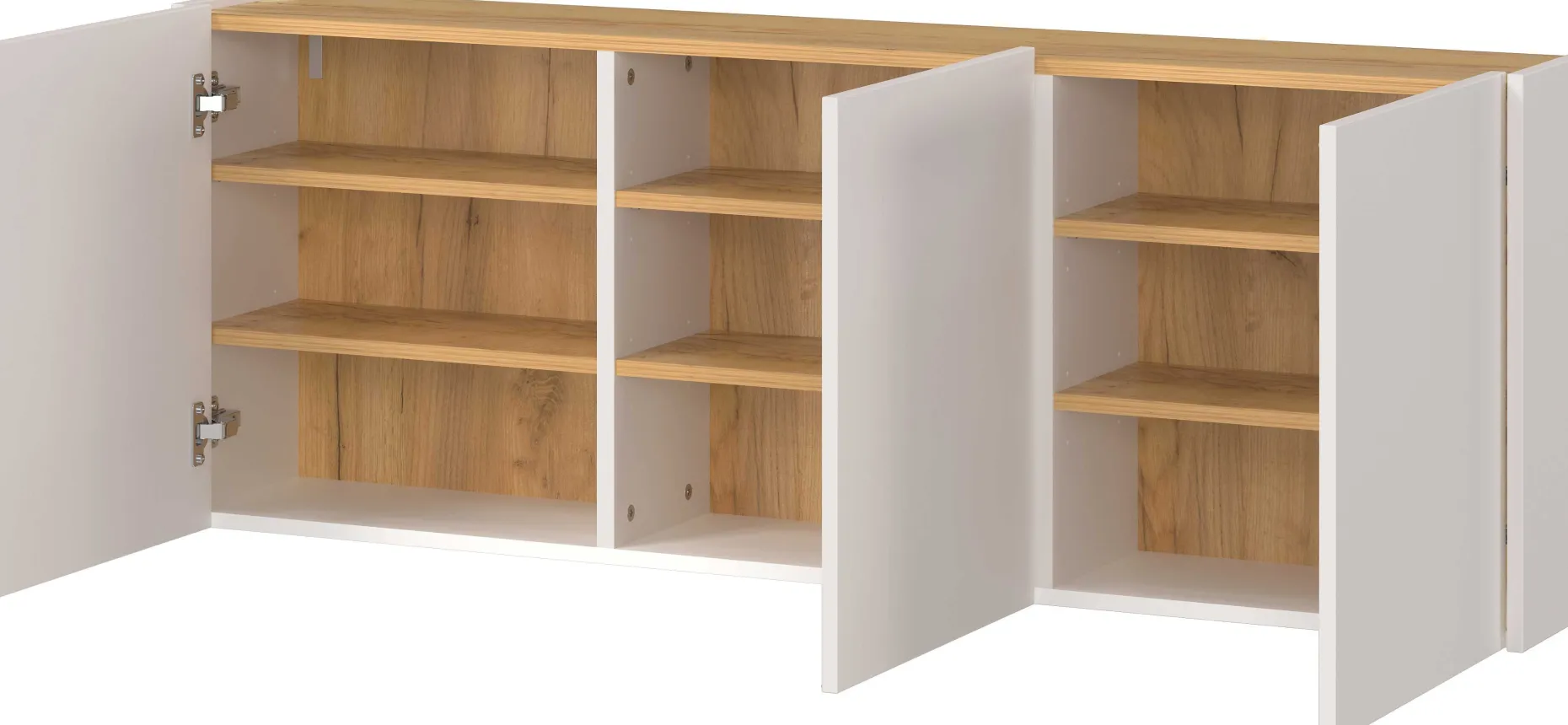 Flurschrank Lydia - 138x25x52cm - 3 Türen - Kaschmir/Eiche Dekor