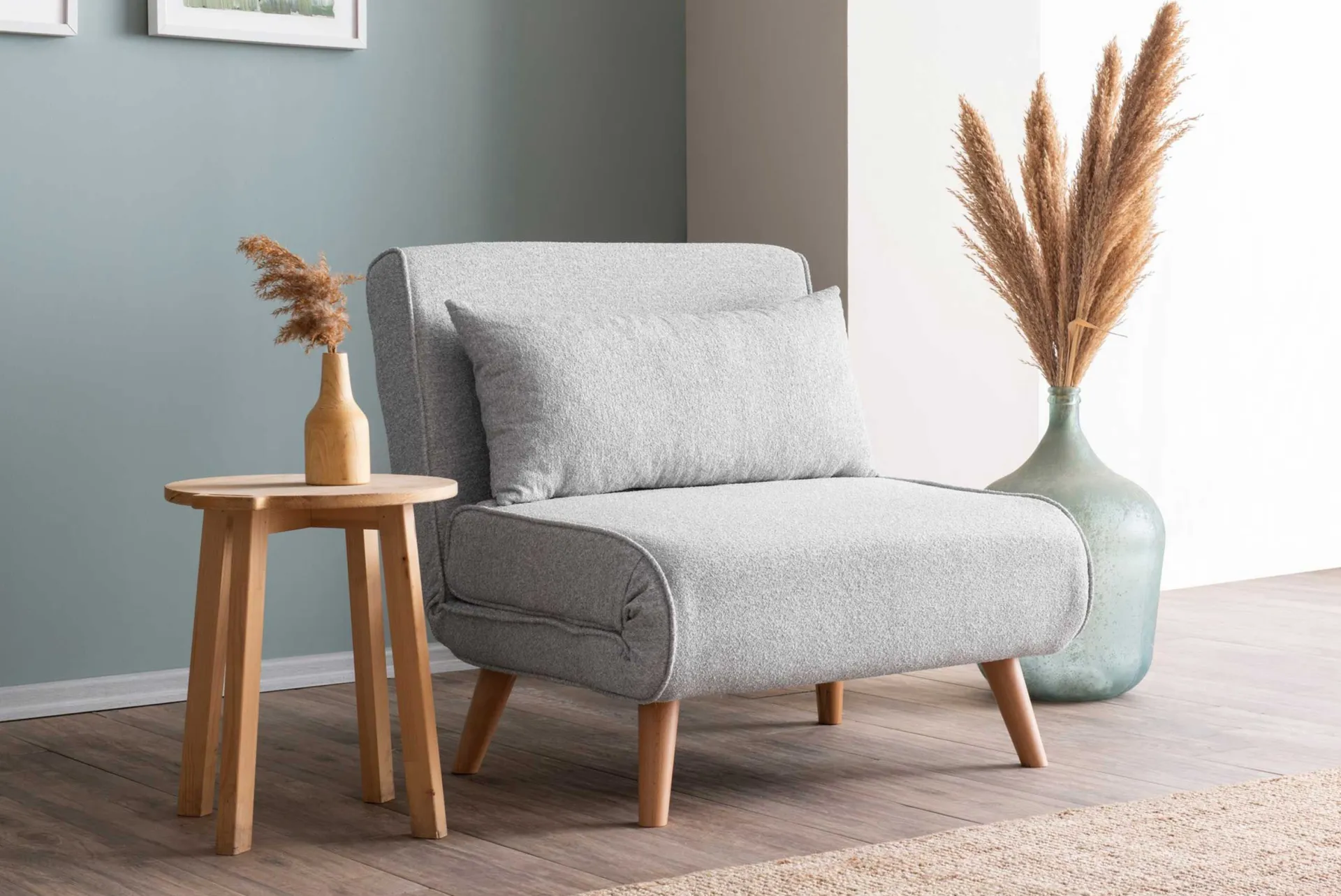 Emob Folde Single 1-Sitzer-Schlafsofa | Teddystoff |