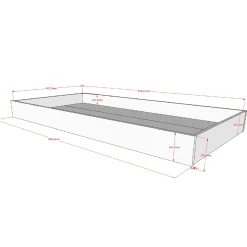 Forrest Etagenbett 90x200cm mit Bettkasten und Bettgitter - Weißbuche