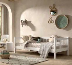 Forrest Kabinenbett 90 x 200 cm mit Rollbett - Buche - weiß