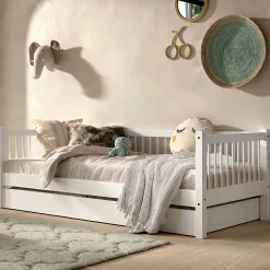 Forrest Kabinenbett 90 x 200 cm mit Rollbett - Buche - weiß