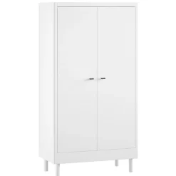 Forrest Kleiderschrank - 2 Türen - Massivholz Buche - weiß