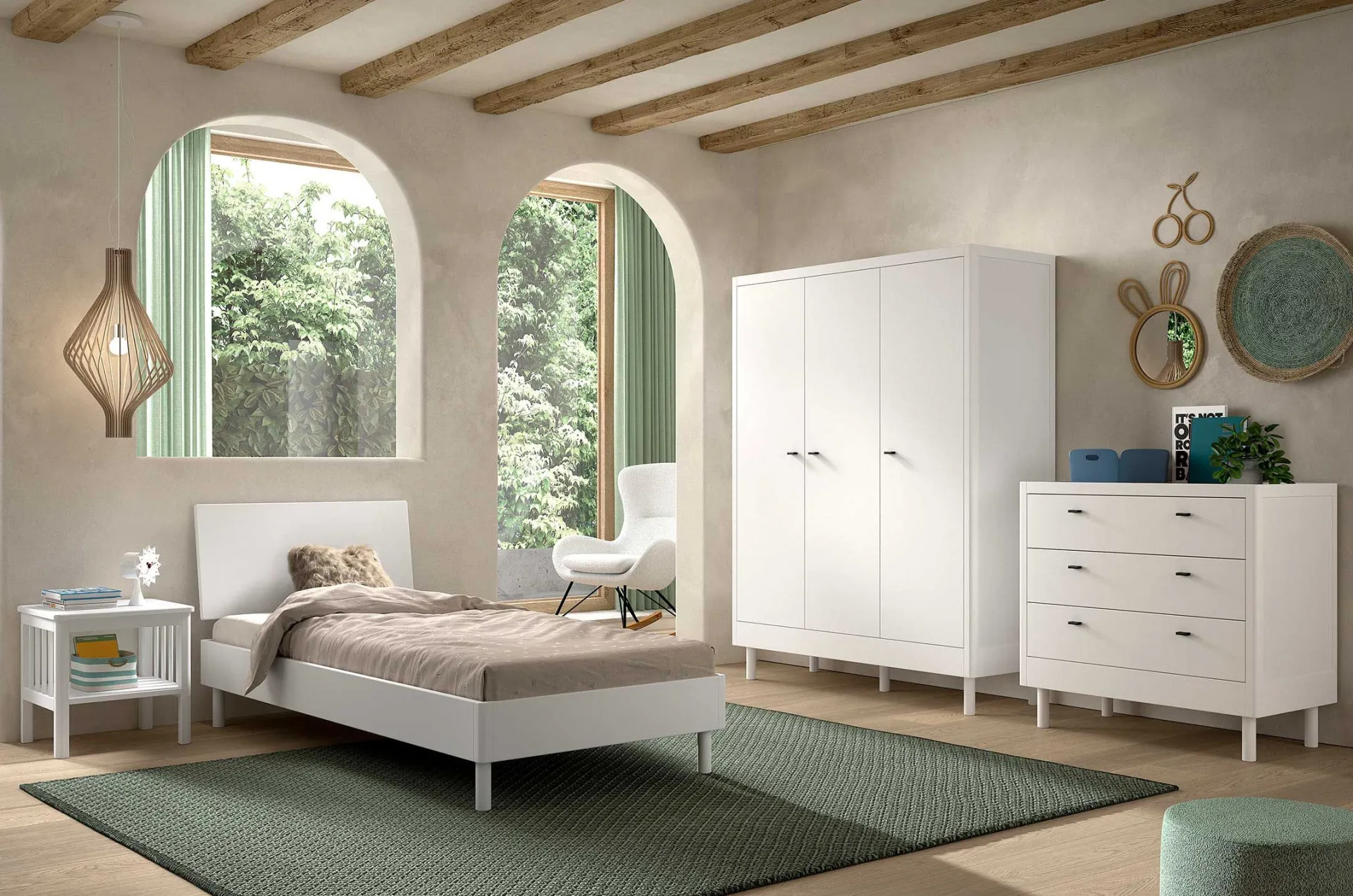 Kinder Vipack Forrest Kommode - 3 Schubladen - Massivholz Buche -
