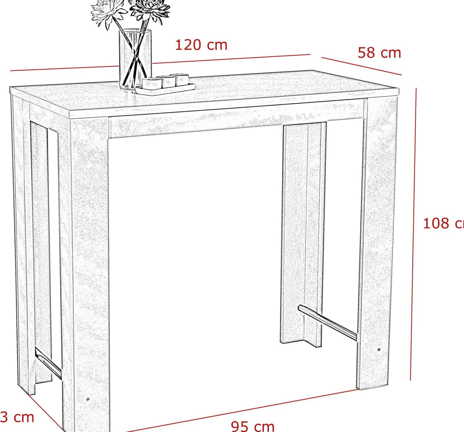 Hela Friedl Stehtisch 120x58 cm-